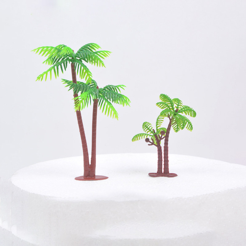 现货速发椰子树生日蛋糕装饰摆件植物小树海滩情景蛋饰配件椰树模