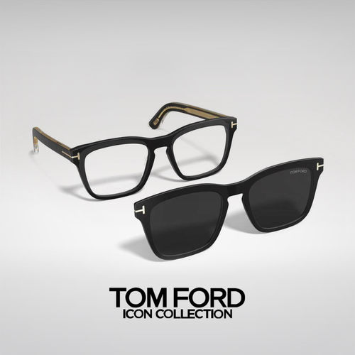 【ICON系列】TOM FORD近视套镜 方形磁吸式夹片墨镜框架 FT6070-B
