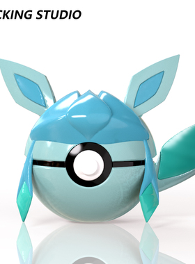 冰伊布精灵球可开关宝贝球手办GK一比一电镀喷漆磁吸模型潮玩礼物