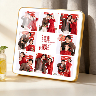 九宫格相框摆台照片定制挂墙做成结婚纱照水晶相册加打印洗相片