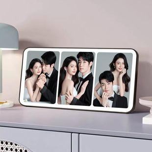 三宫格相框摆台洗照片制作成相框打印高级感水晶婚纱照定制成挂墙