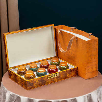高档茶叶包装盒空礼盒烤漆木盒陶瓷罐小罐装金骏眉大红袍通用空盒