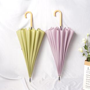 16骨长柄雨伞大号暴雨专用伞男士超大晴雨两用自动直杆伞ins风女