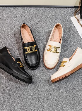 新品小码女鞋323334两穿乐福鞋女真皮春秋英伦风小皮鞋.懒人单鞋