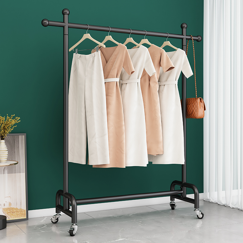 极速移动晾衣架j落地晒衣架室内凉晒阳台单杆家用服装展示挂衣架