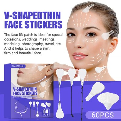 极速60pcs Invisiblne V Face Lift Tapes Wrinkle Removal Stick