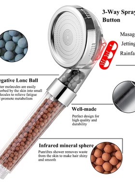极速3 Modes Bath Shower Jetting CShower Head High Pressure S