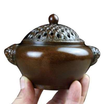 极速紫铜香炉f熏香炉苏工铜香炉居家摆件盘香线香炉宣德炉茶道摆