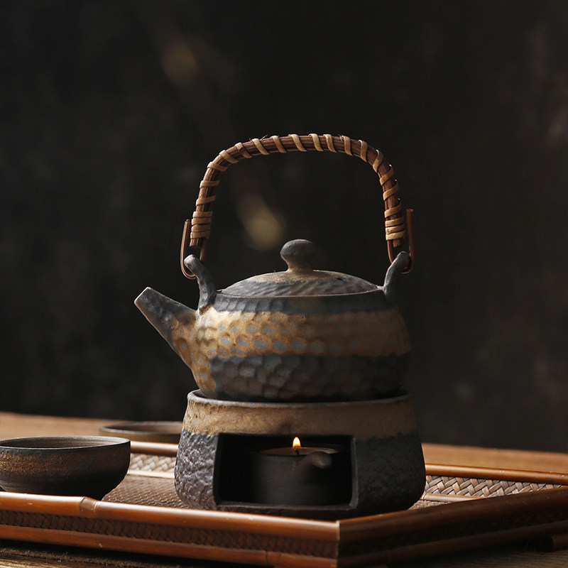 新品粗陶温茶器煮茶炉户外酒w精灯暖茶蜡烛家用小火炉日式加热茶图片
