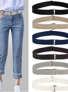 极速Adajustable Size Flat ule Elast Waist elt Jeans ant elt