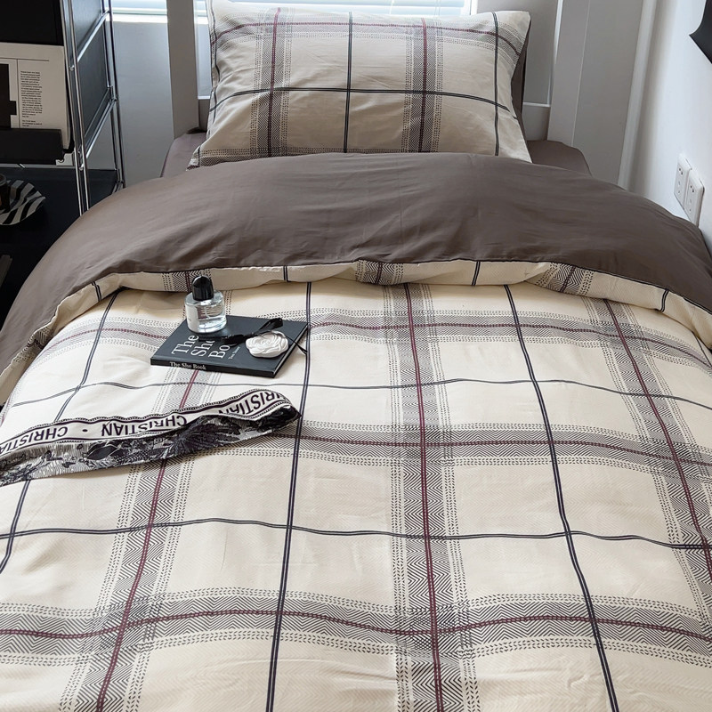 极速简约大学生宿舍床上三件套纯棉100全棉床品被套W床笠床单套装