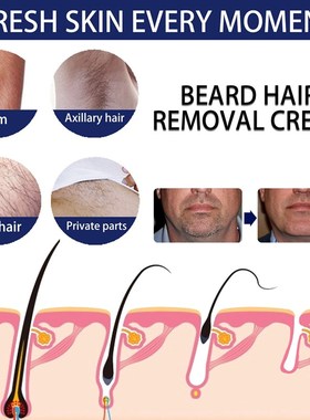 极速60ml Men Permmanent Hair Removal Gel Beard Painless Depi
