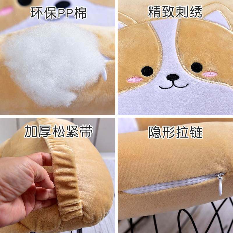 极速柯基柴犬卡通汽车q头枕护颈枕一对U形枕车载腰靠腰枕四季靠枕