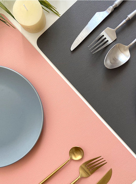 极速Noardic solid double-layer leather placemats heat-proof