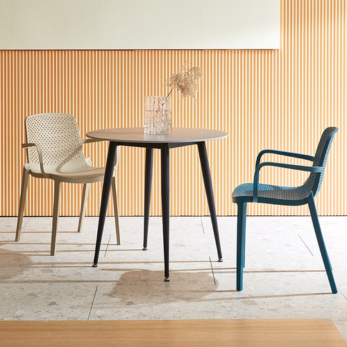 极速卡东a尔岩板轻奢水泥灰餐桌工业风家用桌椅组合复古圆桌奶茶