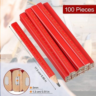 速发100 Pcs Carpenter Pencils, Octagonal Carpenter Pencils C