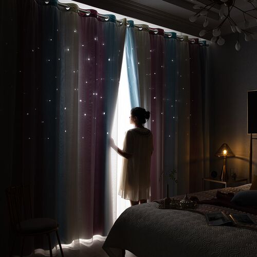 新品1 Panel Star Cnurtains Blackout Curtains Colorful Double