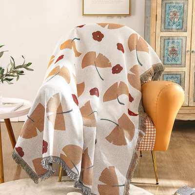 新品日系田园银杏温馨沙发毯y小居室装饰单人椅沙发盖布民宿防尘