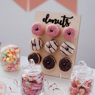 新品Woaoden Wall Holds Donut Boards Stand Hanging Donuts Tab