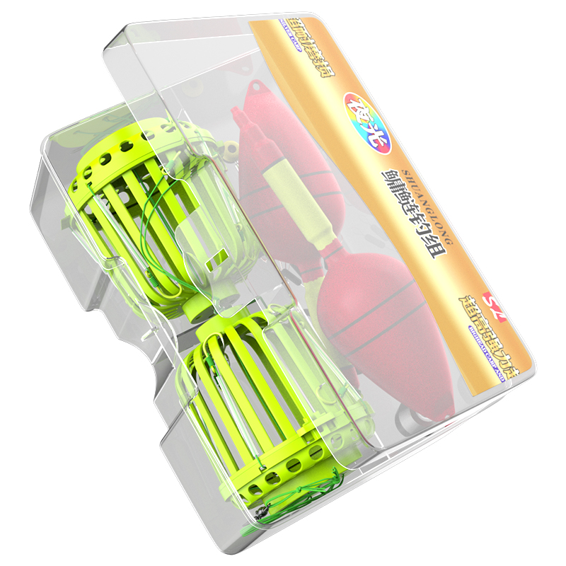 极速水怪钓笼鲢鳙钓组海竿抛竿爆炸F钩鱼钩水雷大头花白鲢钓钩套