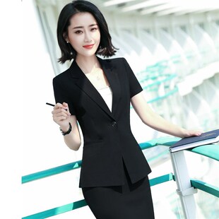 新品经理职业装套装女夏装短x袖西装薄款工装气质酒店工作服前台
