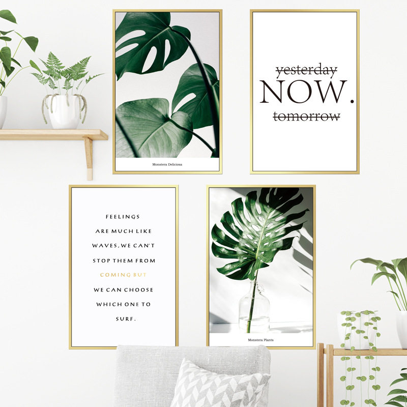 新品Ins Wall Stickersr Nordic Decorative Green Leaf Turtle