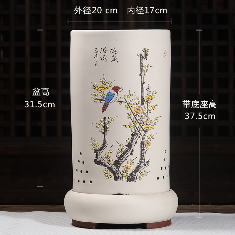 极速新品精品紫砂花盆兰花盆带底座E盆墨兰建兰吊T兰花盆悬崖老桩