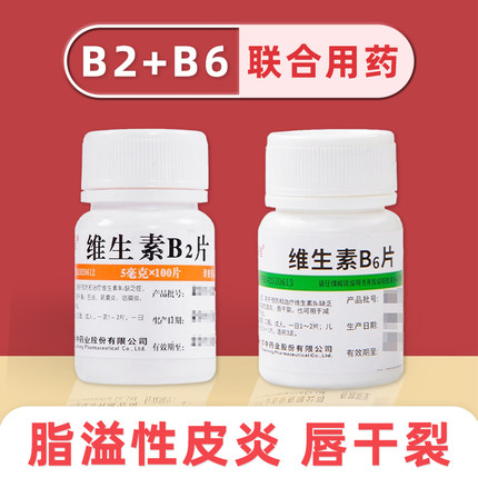 维福佳维生素B6片B2片100片华中缺乏症脂溢性皮炎唇干裂维生素VC