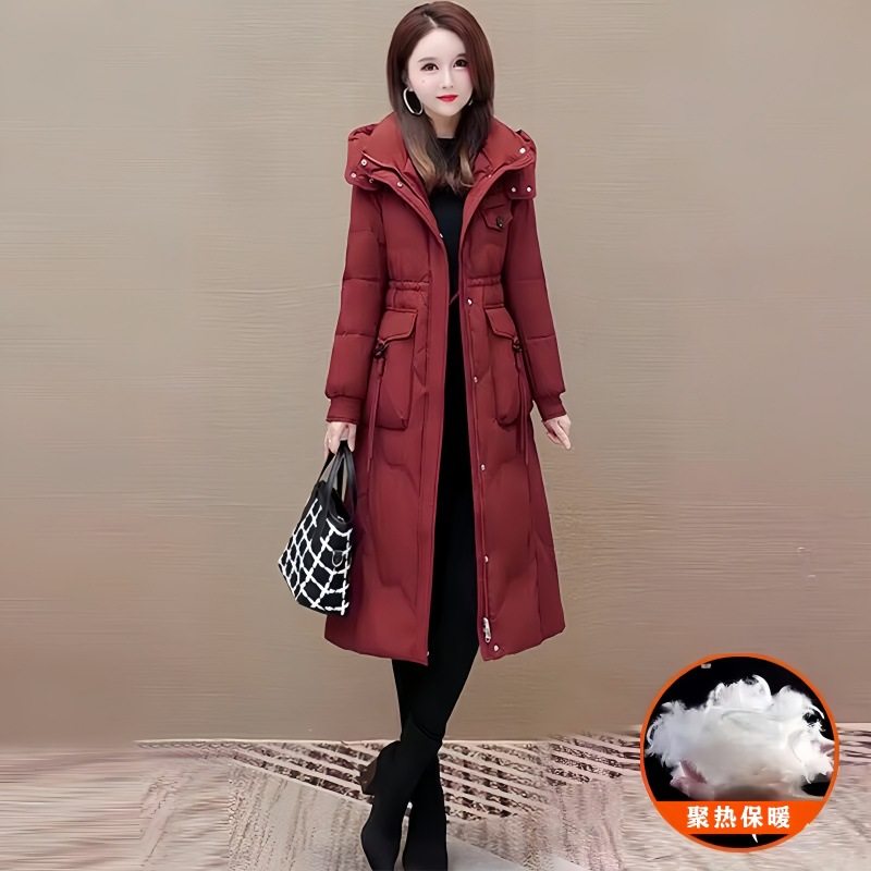 官方正品冬季新款韩版羽绒棉服女2025中长款过膝加厚修身显瘦外套