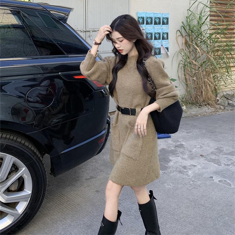 连衣裙腰带新款女装清新风包臀裙