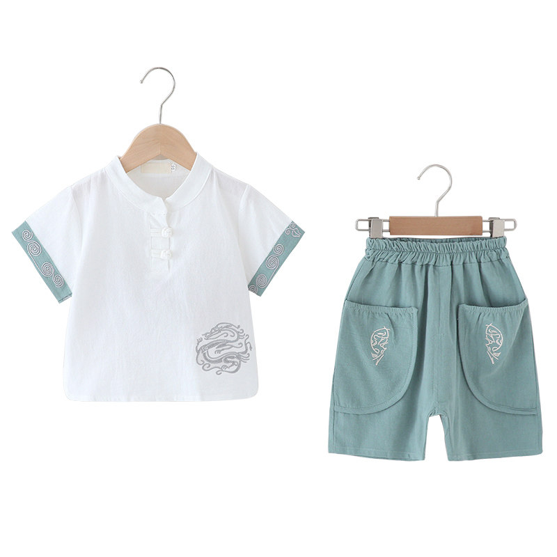 男孩汉服男童夏季薄款演出服龙年中国风儿童唐装宝宝古装