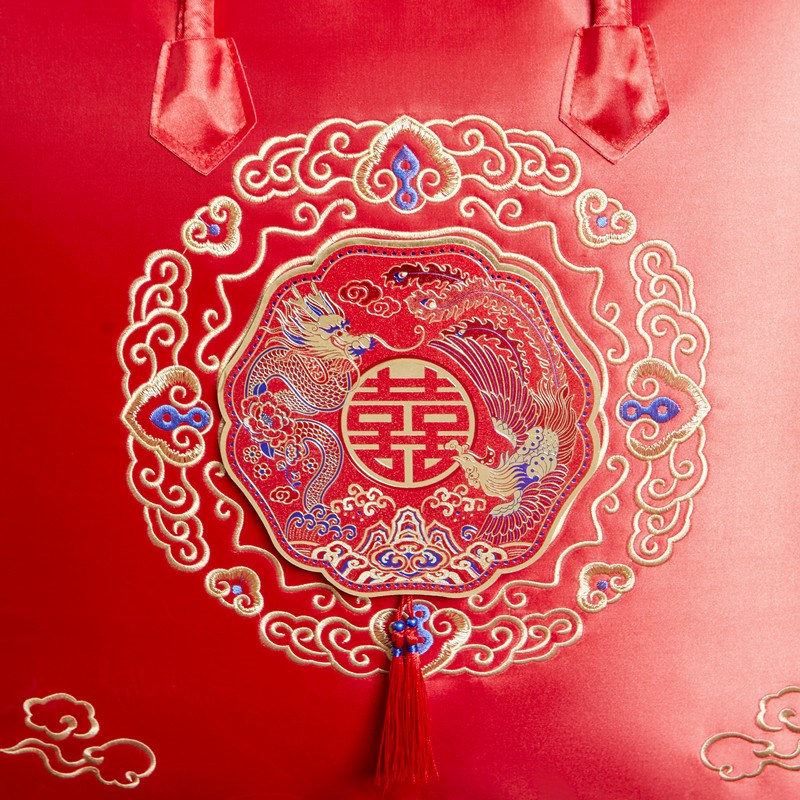 速发结婚陪嫁婚庆四件套包装袋红色喜被装棉花被子的收纳袋子牛津
