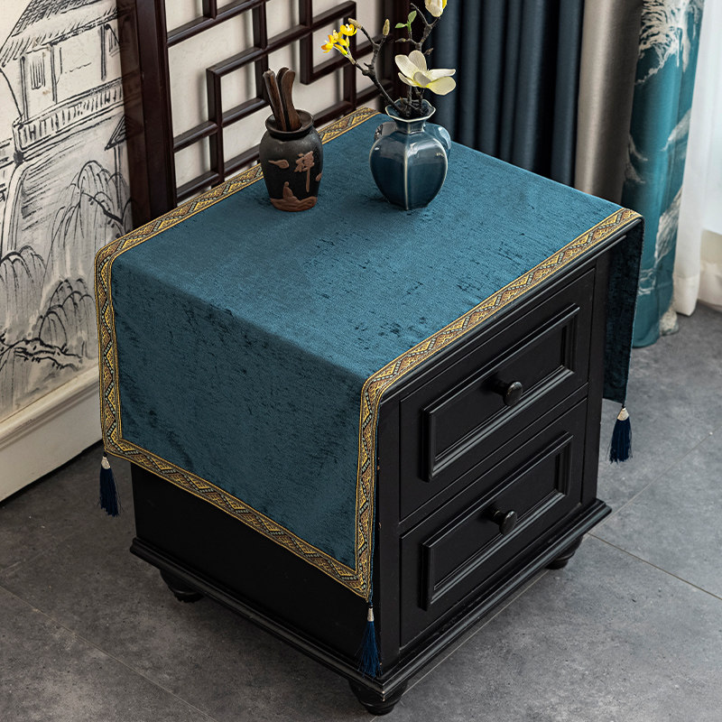 速发J6桌A新中式床头柜盖箱D布家用冰布洗衣机防尘盖巾家具纯色遮