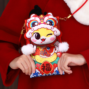 2026马年布艺红包袋年新款创意通用新年趣味背绳压岁钱可爱送小孩