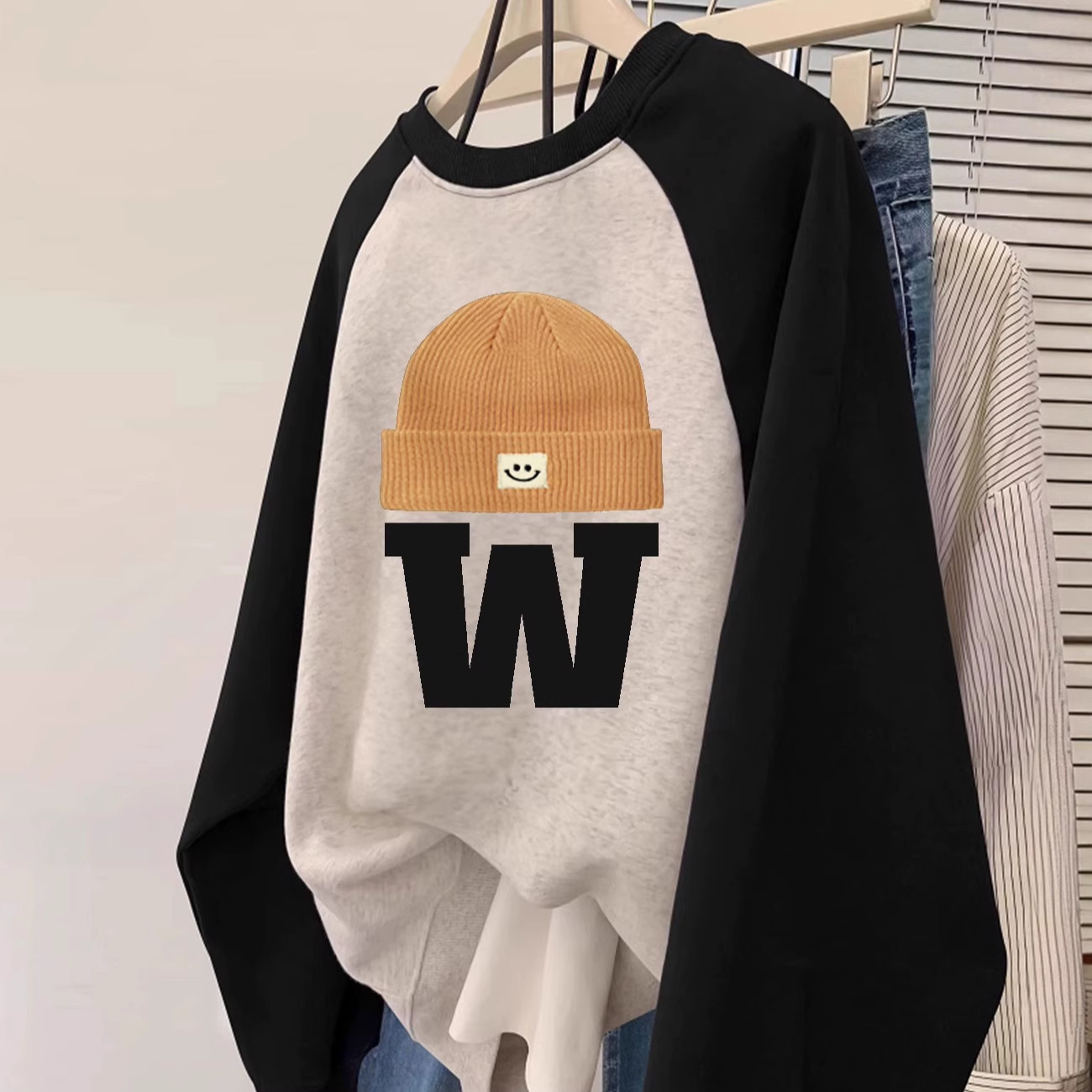 男女童插肩袖撞色圆领卫衣中大童秋冬加绒加厚儿童复古宽松上衣服,童装/婴儿装/亲子装,卫衣/绒衫,淘宝优惠券,粉丝福利购,淘宝优惠卷