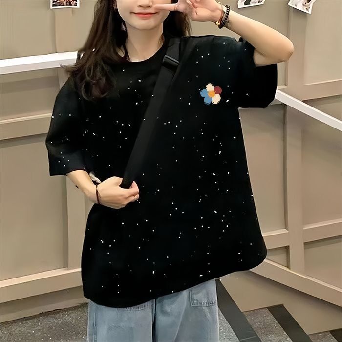 中大童满天星纯棉短袖t恤男女童图片