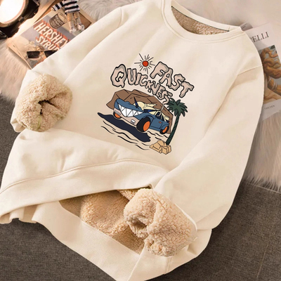 中大童羊羔绒男女童卫衣秋冬加绒