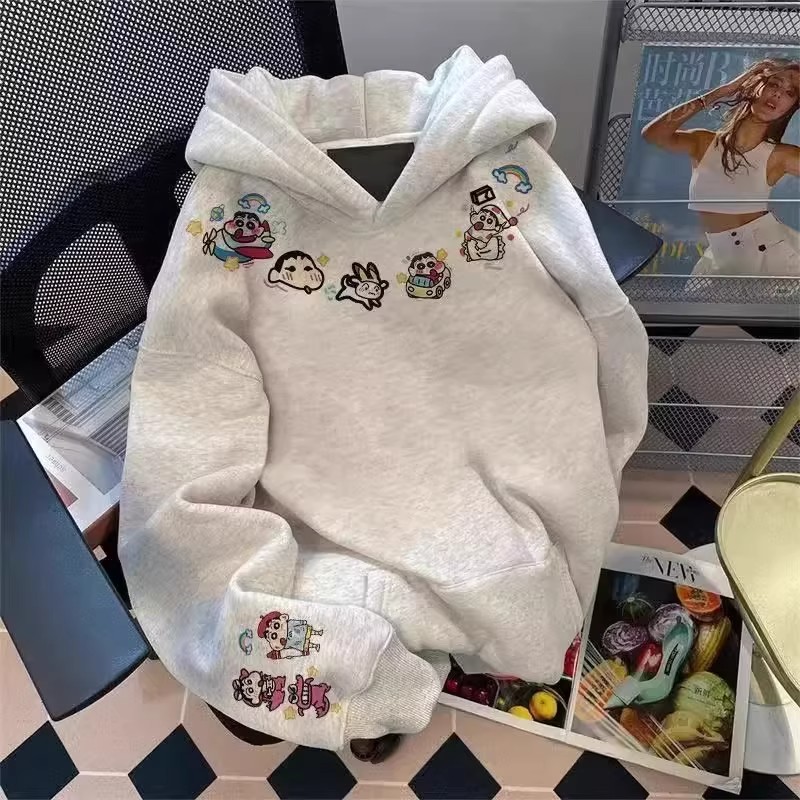 中大童日系卡通连帽卫衣男女童秋
