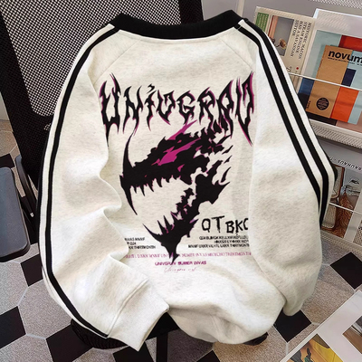 中大童恐龙印花男童卫衣秋冬痞帅