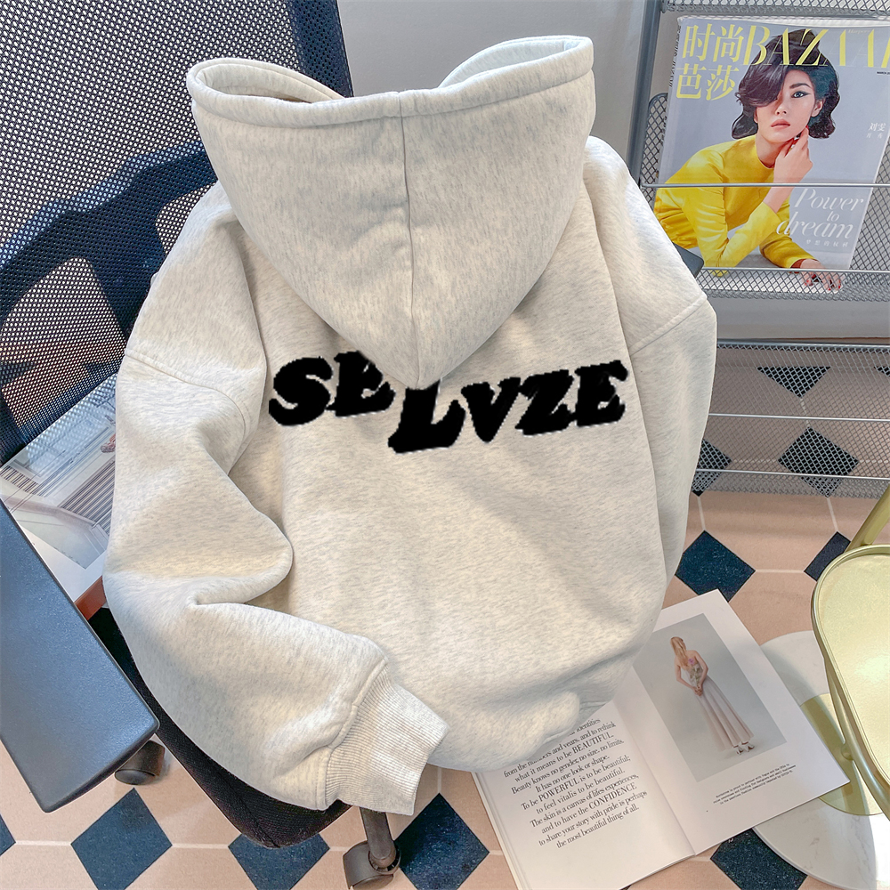 中大童美式字母印花连帽卫衣童装