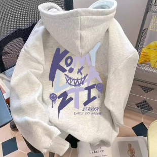 男女童连帽卫衣中大童2025秋冬新款 儿童潮流痞帅加绒外套上衣帽衫