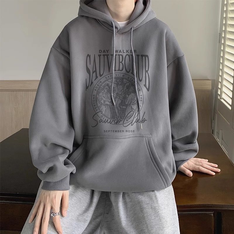 童装中大童美式连帽卫衣男女童秋