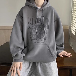 童装中大童美式连帽卫衣男女童秋冬新款炸街痞帅酷潮宽松帽衫外套