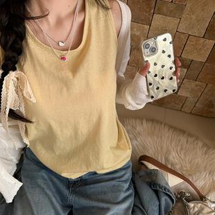 工厂春夏季 打底内搭上衣 新款 纯欲风宽松吊带小背心女遮副乳薄款