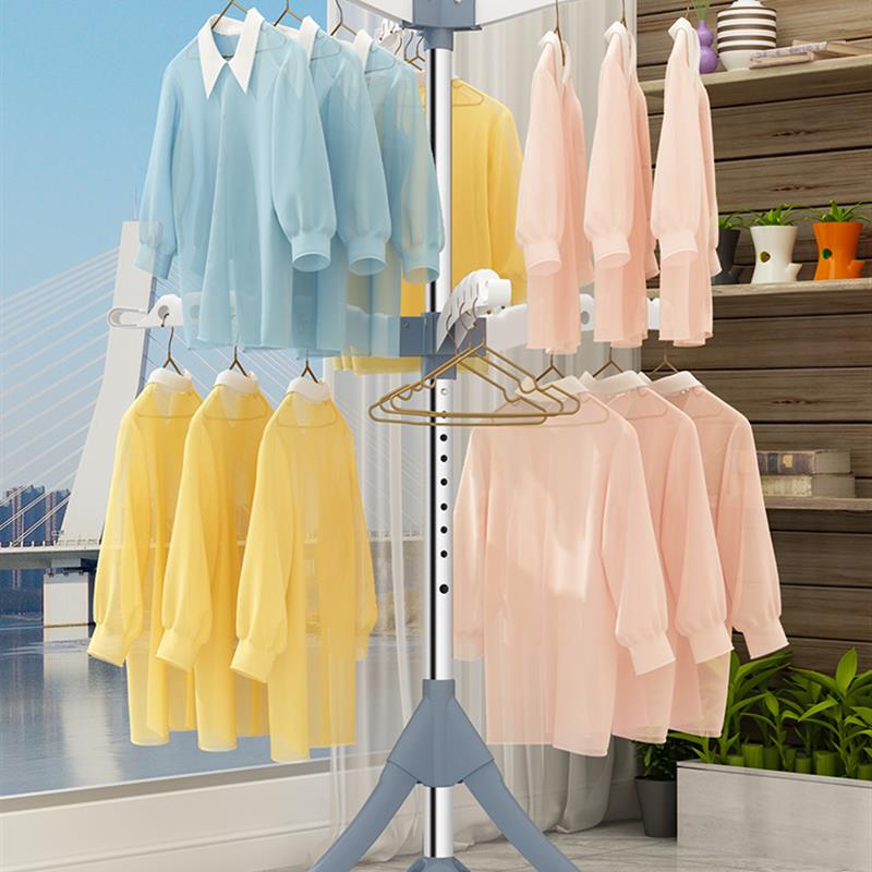 可折叠晾衣架落地卧室内阳台晒衣架不锈钢挂衣架伸缩家用凉衣服杆
