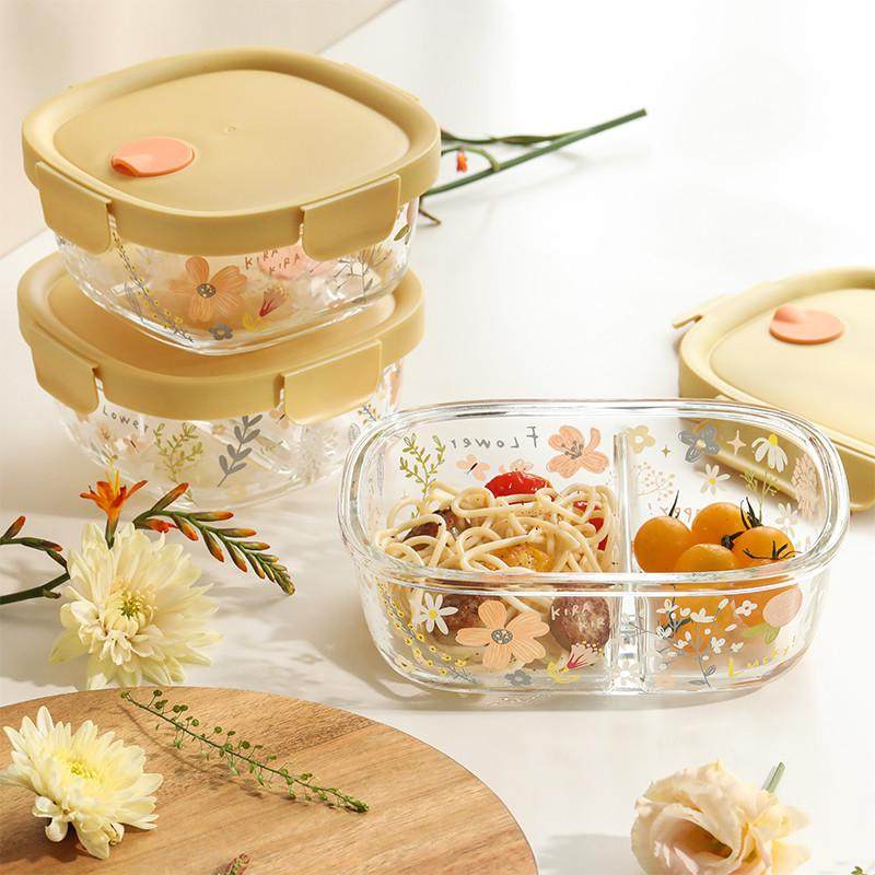 蓝莲花家居上班族专用保鲜盒饭盒玻璃分格可微波炉加热高颜值便当,餐饮具,保鲜盒,淘宝优惠券,粉丝福利购,淘宝优惠卷