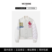 TRACK秋冬新款 WE11DONE OW重工拼皮卡通刺绣夹克外套男女 现货