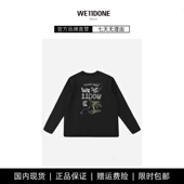 T恤女宽松小众潮牌WELLDONE TRACK涂鸦印花长袖 现货 WE11DONE