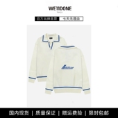 WE11DONE 现货 TRACK王鹤棣檀健次字母提花翻领套头毛衣男女