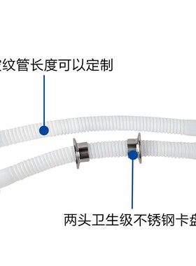 四氟翻边纯四氟卫生卡盘波纹软管DN15 20 25 32铁氟龙波纹管法兰